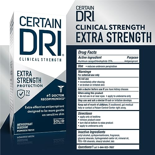 Extra Strength Antiperspirant Deodorant - 72-Hour Sweat Protection, Powder Fresh Scent, 1.7 oz