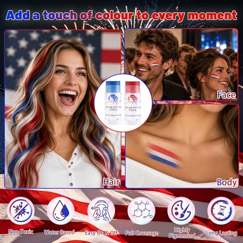 Blue Temporary Hair Color Sticks - Washable Hair Dye Chalk