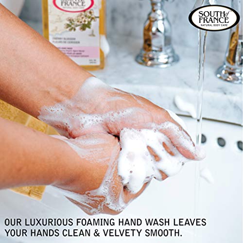 South Of France Foaming Hand Soap Natural Body Care 8oz - Foam Hand Wash (Cherry Blossom, 1 Bottle)