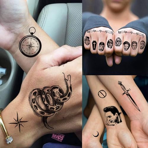 Malone Temporary Tattoos 6 Sheets, Rapper Face Tattoos