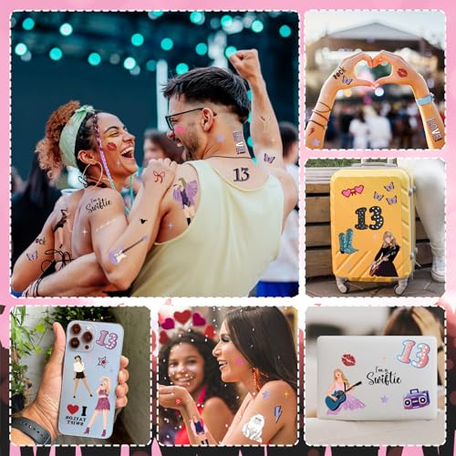 Singer Music Glitter Temporary Tattoos, 6 Sheets