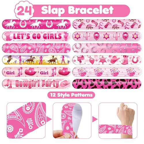Western Cowgirl Party Set - 72 Pieces Tattoos & Slap Bracelets