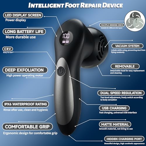 Electric Callus Remover with Vacuum System - 17 in 1 Foot Care Tool