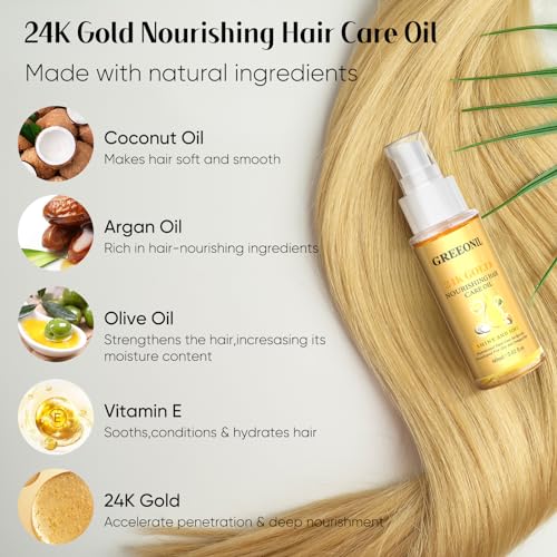 24K Gold Hair Serum with Argan & Coconut Oil - 60ml