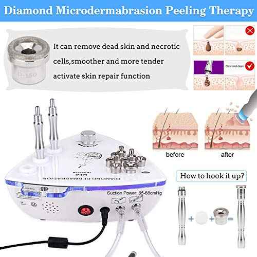 Beauty Star Diamond Microdermabrasion Machine with Spray Gun, Professional Home Use Facial Beauty Salon Equipment Strong Suction Power 65-68cmhg