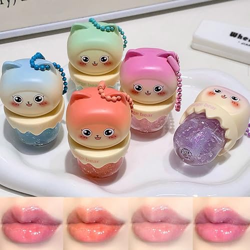 4-Piece Fruit Flavored Lip Gloss Oil Set for Girls