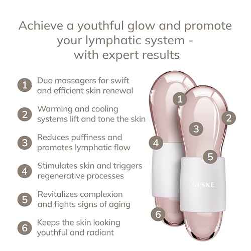 GESKE SmartAppGuided¢â Cool & Warm Duo Eye Massager | 7 in 1 | Time-saving Dual Massager | For Eyes & Face | Battery-free Cooling & Warming | Firms, Relaxes & De-Puffs Skin