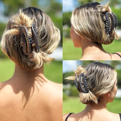 Camila Paris CP3124 Gray 3.5-Inch Large French Hair Claw Clip for Thick & Fine Hair
