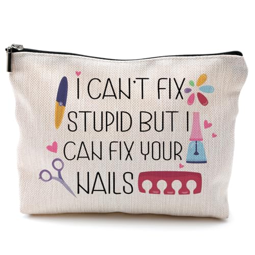 Nail Tech Gifts for Women Makeup Bag, Nail Tech Supplies, Gifts for Nail Technicians, Nail Lovers, Nail Tech Cosmetic Bag Toiletry Bag, Nail Artist Gifts, Manicurist Beautician Gifts