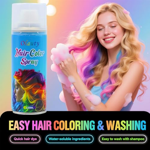 Minfei Green Temporary Hair Color Spray for Kids & Adults - Washable & Non-Sticky (120ML)