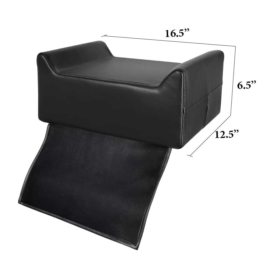 Apllamo Salon Booster Seat for Kids - Salon Booster Seat Cushion for Children's Hair Cut,Barber Booster Seat for Salon Chair Hair Stylist,Leather Seat Cushion for Beauty Salon Spa Equipment Black