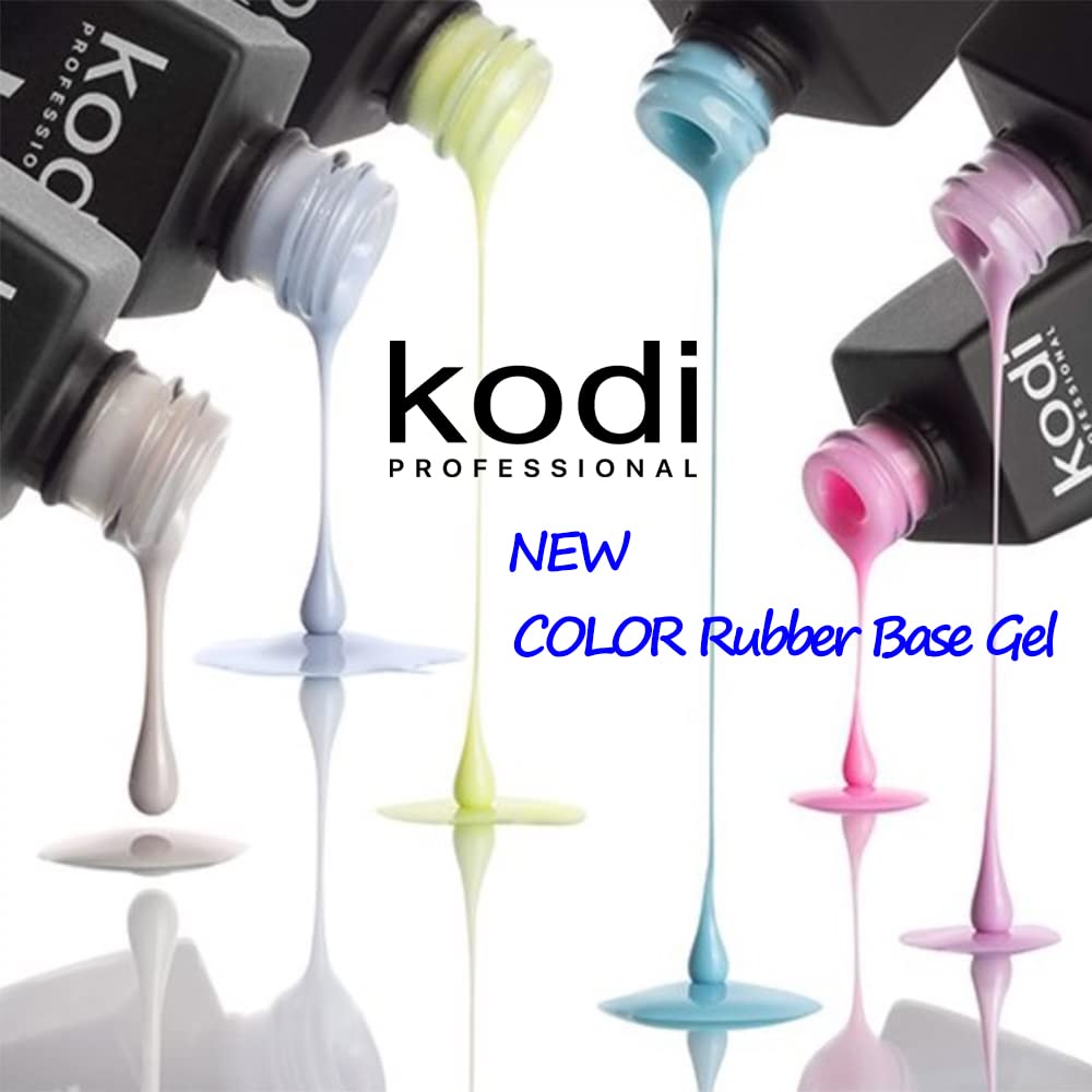 Nail Polish Kodi Professional COLOR Rubber Base Gel 8ml. (0.27 Fl Oz) COVER, HARMONY, OPAL, PASTEL, NATURAL, FRENCH LED/UV Coat Soak Off Original (Base Color ROSY, 8ml.)