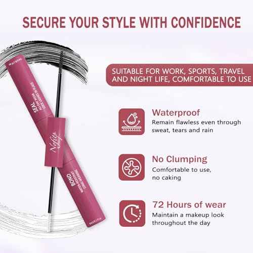 Lash Cluster Glue, 2-in-1Waterproof Eyelash Glue, 72 Hours Strong Hold, Gentle and Non-Irritating, Easy to Use and Remove 0.34 Fl Oz (Pack of 1)