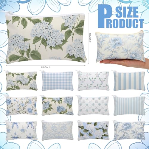Kacctyen 12 Pcs Vintage Floral Makeup Bags Set for Women
