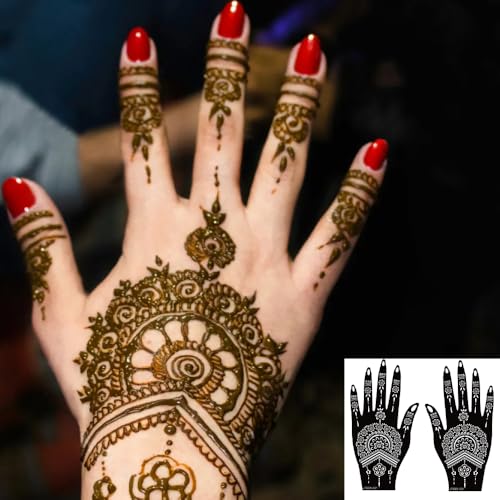 18 Sheets Henna Tattoo Stencils Kit for Hands
