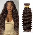 Boho Deep Wave Bulk Human Hair for Braiding - 3 Bundles 16"