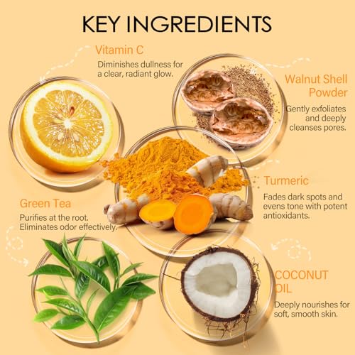 Underarm Detox Scrub for Armpit Detox with Turmeric Vitamin C Armpit Scrub for Odor Control Exfoliating dark underarms Deep Cleanse Dark Spots Even Skin Tone Moisturizes Women Men Whole Body