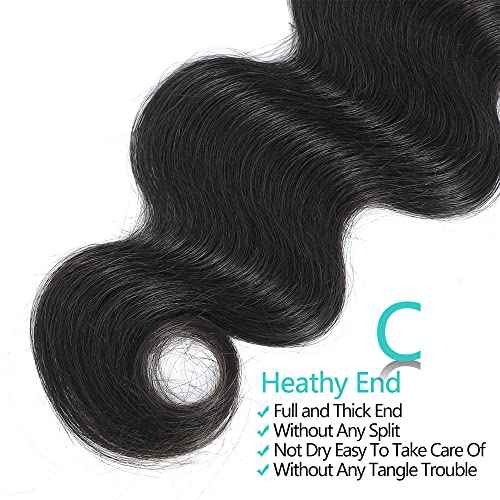 Body Wave Bundles Human Hair 3 Bundles (10 12 14 inches) 10A Brazilian Virgin Human Hair Body Wave Bundles Natural Color 100% Unprocessed Brazilian Human Hair Weave Extensions