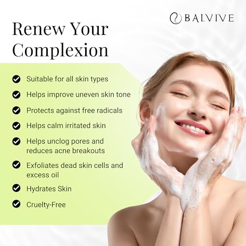BALVIVE Foaming Facial Cleanser with Salicylic & Glycolic Acid for Acne & Oily Skin 6.7 fl oz