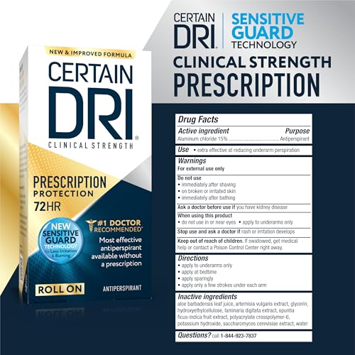 Certain Dri Prescription Strength Clinical Antiperspirant Roll-On 1.2 oz (Pack of 1)