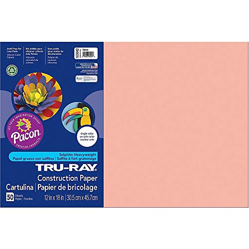 Tru-Ray® Heavyweight Construction Paper, Salmon, 12" x 18", 50 Sheets