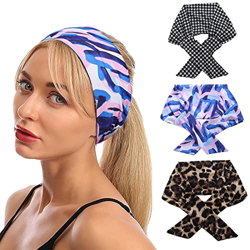 Molans 3PCS Adjustable Headband Knotted Hairband - Tie Up Head Wrap Headband for Sports/Running/Yoga