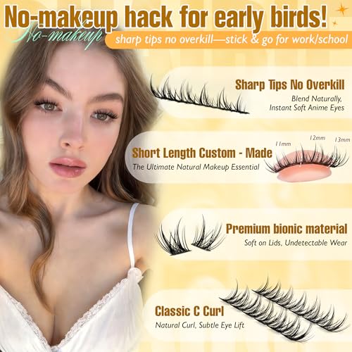 Manga Lash Clusters Wispy Eyelash Clusters Natural 180pcs Individual Lashes Spiky Lashes Clusters C Curly Cluster Eyelash Extensions 11-13mm DIY at Home Eyelashes Clusters by Ruairie