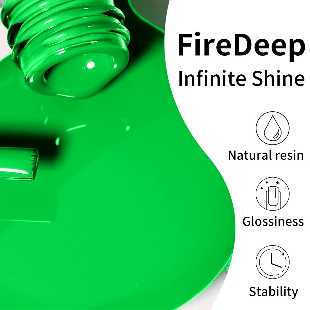 Firedeep Neon Green Gel Nail Polish 16ML Bright Green Gel Polish UV/LED Soak Off Spring Summer Nail Polish Nail Art Starter Manicure Salon DIY at Home 1Pcs