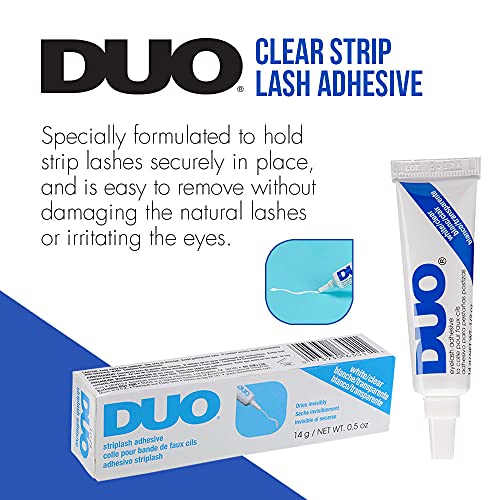 DUO Eyelash Glue ? Clear Lash Adhesive for Strip Lashes, Long-Lasting and Waterproof, 0.5 oz, 2 Pack