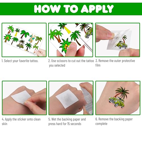 101 PCS Palm Tree Temporary Tattoos - Party Favors & Decorations