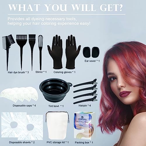 Professional Hair Dye Kit 21pcs, Salon Home Coloring Brush Set