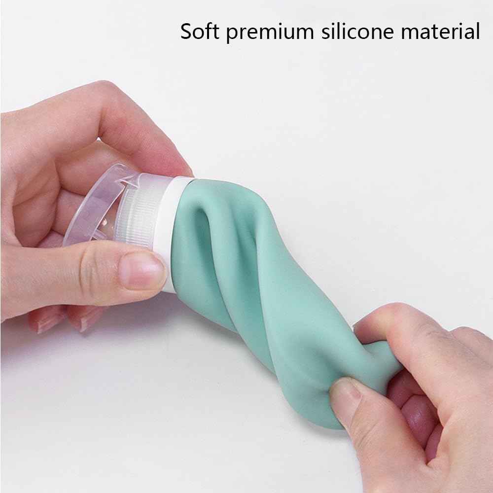 ForSewian Silicone Travel Bottles for Toiletries, TSA Approved Travel Containers 4 Pack of Leak Proof Refillable Accessories