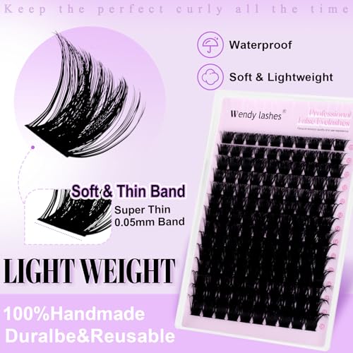 WENDY LASHES 200D D-Curly Eyelash Clusters - DIY Extensions 10-18mm