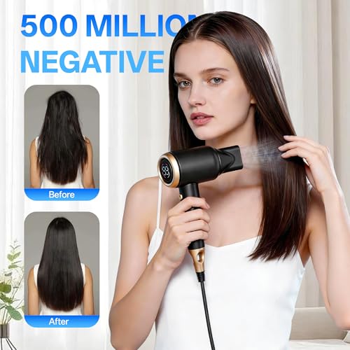 VAGARY Ionic Blow Dryer with Concentrator (Champagne) – Frizz-Free Smooth Hair