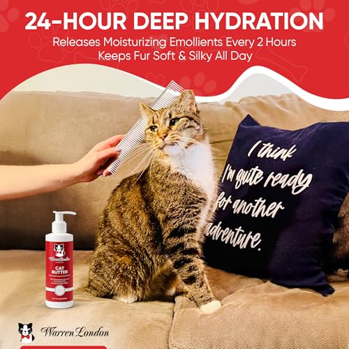 Warren London Cat Hydrating Butter - Unscented Leave-in Conditioner for Soft Fur
