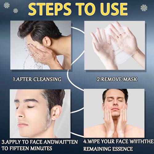 Mens Face Sheet Mask Set,Hydrating Facial Sheet Masks Combo for All Skin Types,Moisturizing Mens Face Mask Skincare Gift Set for Him,Dad,Husband & Boyfriend (10 Pcs)