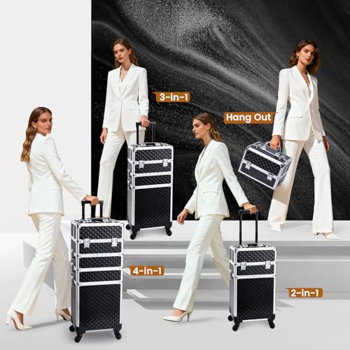 Stagiant Rolling Makeup Case on Wheels 4-in-1 Organizer