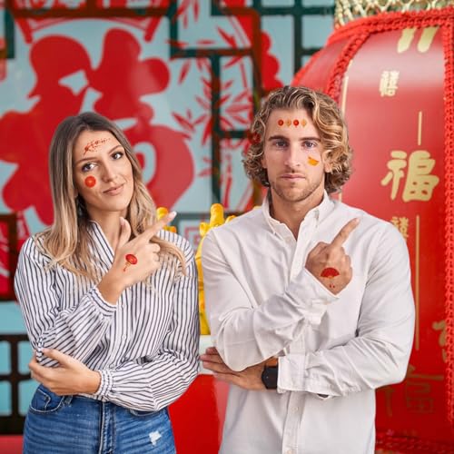 Chinese New Year Temporary Tattoos - Red & Gold Festival Designs