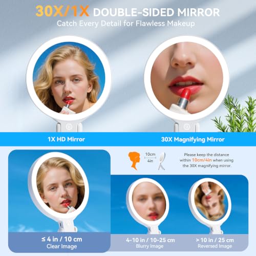 Auxmir 30X Magnifying Makeup Mirror with 56 LED Lights