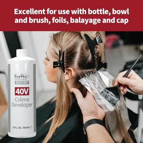 ForPro Expert 40 Volume Cr?me Developer for Hair Lightening, Gray Coverage & Color Deposit with Maximum Lift, 32 Fl Oz