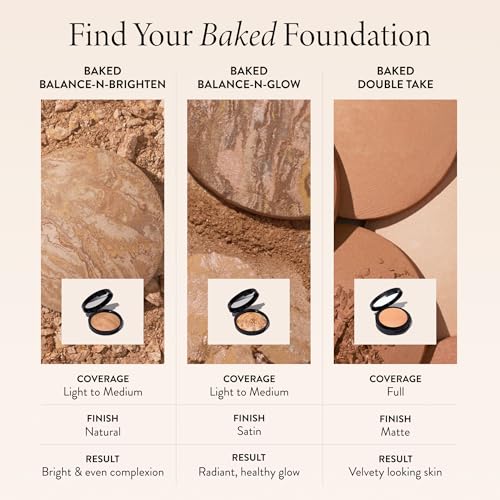 LAURA GELLER NEW YORK Baked Double Take Powder Foundation - Sand - Buildable Medium to Full Coverage - Matte Finish