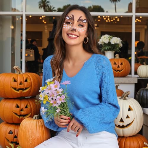 Deer Face Glitter Gem Stickers Tattoo – 2 Pcs Halloween Costume