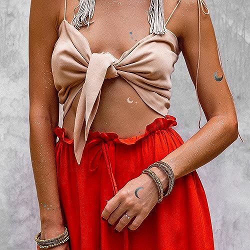 Flash Tattoos Moonlight Silver Glitter Freckles & Celestial Temporary Tattoos