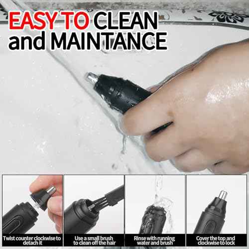Nose & Ear Hair Trimmer for Men Women,2025 Painless Rechargeable Nose & Eyebrow Hair Trimmer Clipper,Portable Facial Hair Removal and Eyebrow Razor for Easy Cleansing (Black Blue)