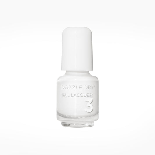 Dazzle Dry Nail Mini Lacquer (Step 3) - White Lightning - A true stark white full coverage cream. Full coverage cream. (0.17 fl oz)