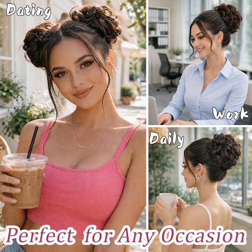 Messy Bun Hair Piece Scrunchie - Dark Brown Synthetic Hair Extension