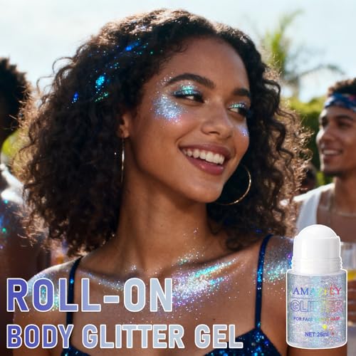 Roll-On Holographic Body Glitter Gel - Chameleon Color Changing