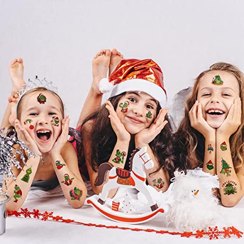 12 Sheet Christmas Temporary Tattoos, Holiday Party Favors