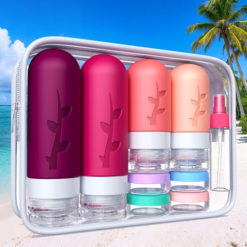 Tocelffe 18-Pack TSA Travel Bottles Set - Leak Proof Silicone Containers
