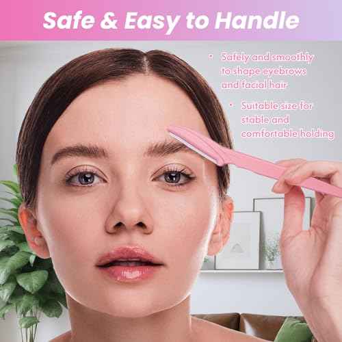 100 Pcs Eyebrow Razor and Face Razor for Women and Men, Safe and Beginner-Friendly Dermaplaning Tool with Protective Cover
